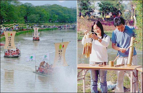 전국에서 유일하게 대나무를 주제로 한 담양대나무축제. 여기서는 사각사각 대잎 부대끼는 소리를 들으며 하는 죽림욕 체험과 함께 대나무를 이용한 갖가지 제품을 만들고 이용해 볼 수 있다. 